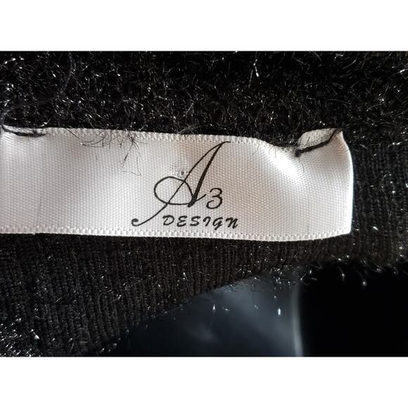 A3 Sweater Romper Women's Size Medium Black Knit Polyester Long Sleeve Full Zip - Picture 2 of 11